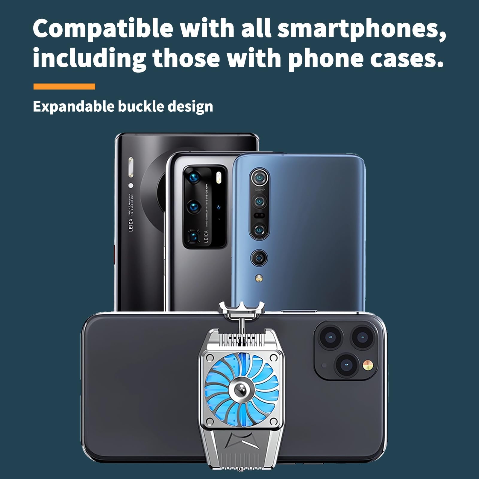 NALACAL Phone Cooler with Wireless Charging, Fast Cooling for Gaming, Quiet Operation, Lightweight Long Battery Life, Ideal for Live Streaming, Vlogging, and Watching Videos