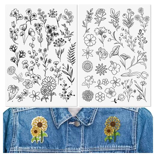 JSRQT 2 Hojas Estabilizador Soluble en Agua,Entretela Hidrosoluble Bordado con Motivos Florales,Estabilizadores Autoadhesivos Lavables Para Bordado Coser a Mano