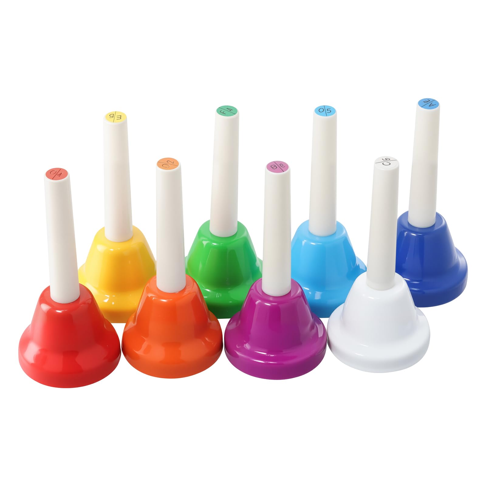 Set di 8 campane colorate a mano, 8 note di campane diatoniche in metallo, per festival, lezioni di musica, coro della chiesa, apprendimento del ritmo