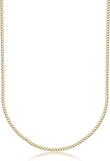 18K Solid Gold 1.8MM, 2.5MM, 3MM, 3.8MM, 4.5MM, 5.5MM, 7MM Cuban Curb Link Chain Necklace- Made In Italy
