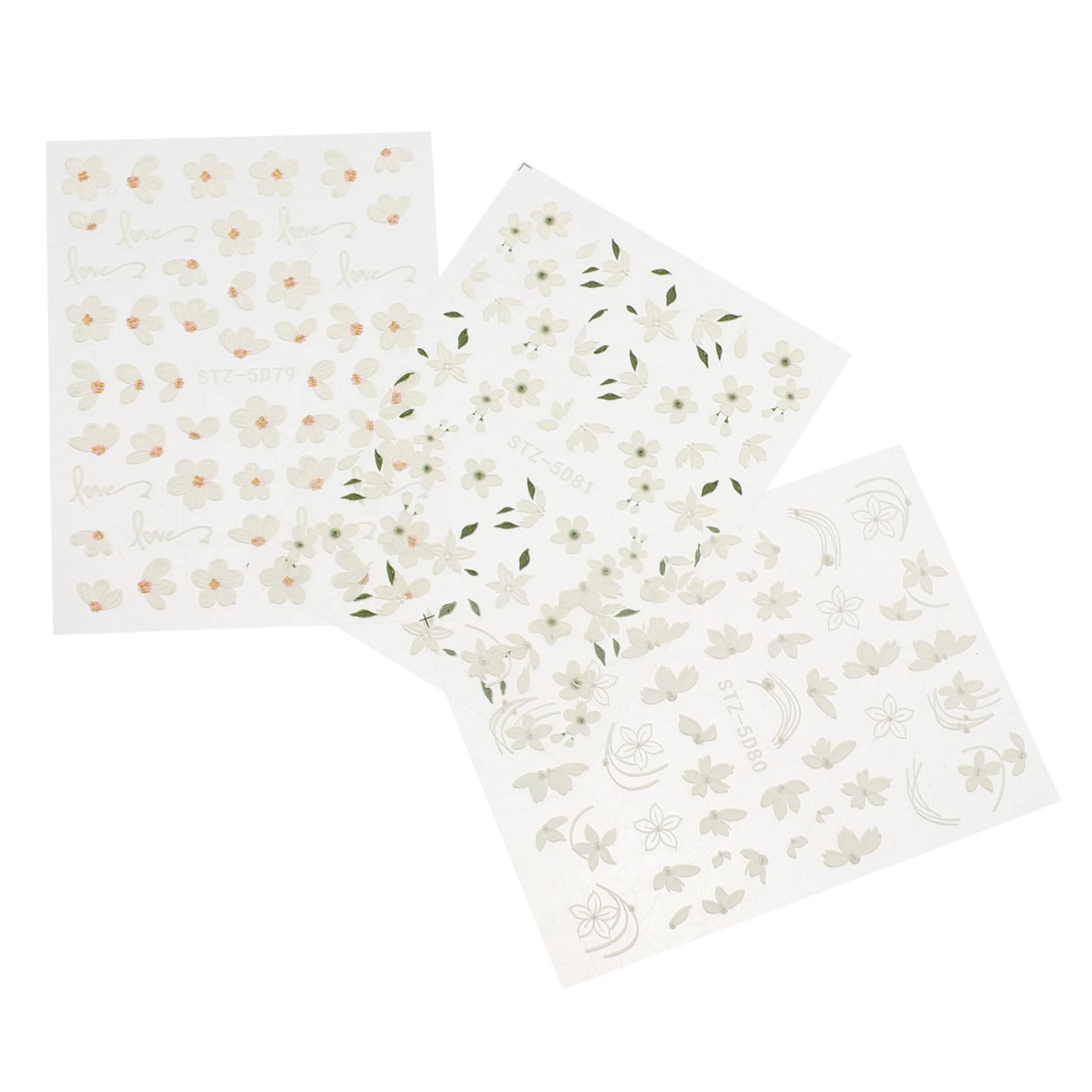 FOMIYES 5 Set Adesivi Unghie Fiori Stickers Decorativi Per Nail Art Facili Applicare Per Decorazioni E Professionali 3 Fogli*5