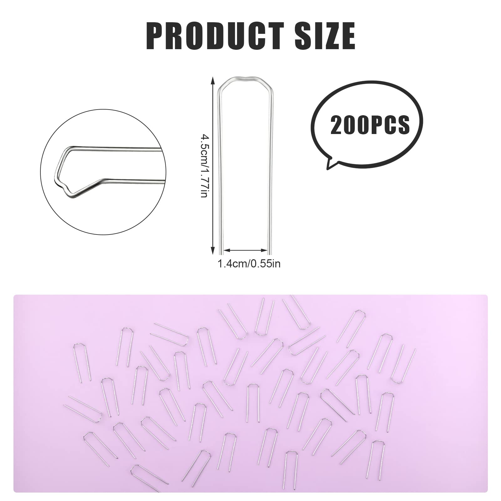 Lot De 200 épingles Florales Métal URROMA - Forme U 2,3cm - Pour Fixation Plantes, Couronnes Ou Bricolage