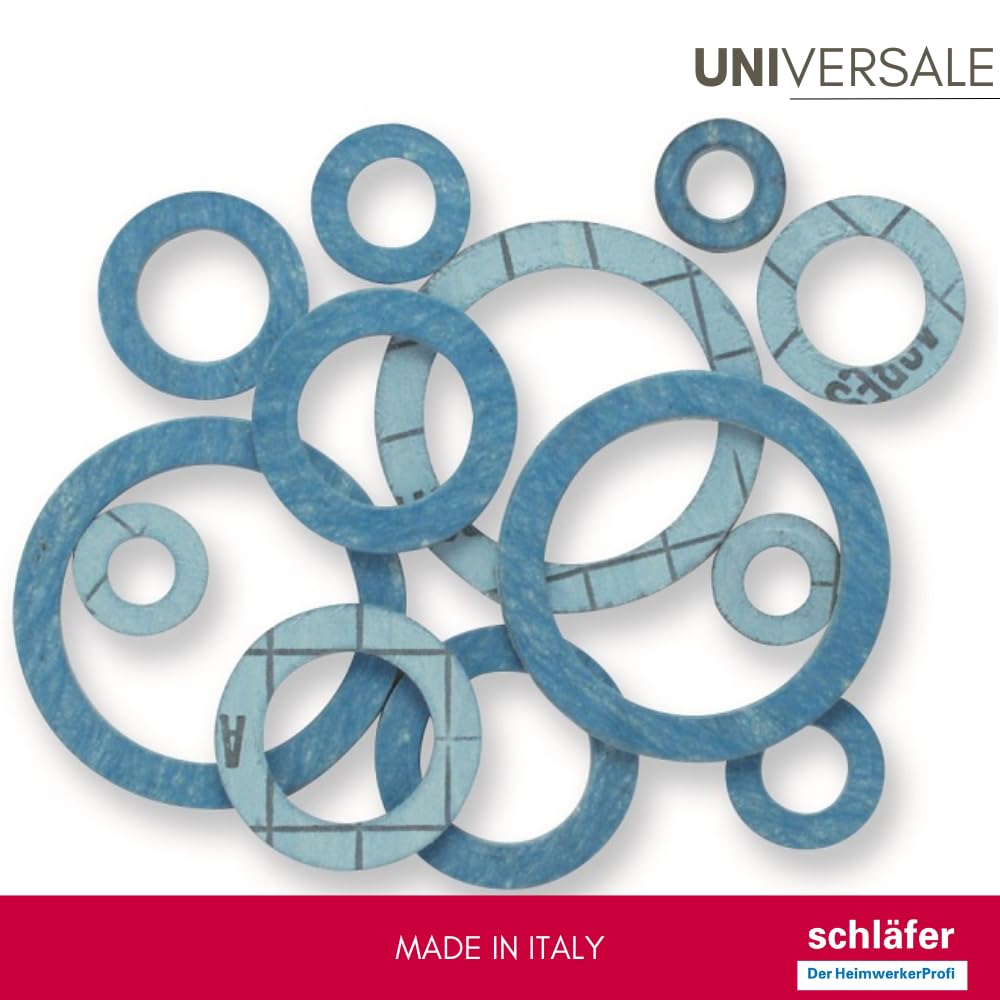 Schläfer 182830 | Guarnizioni idrauliche Piatte per Alte Temperature blu FASIT 3/4-2 mm, Sanitaria, Rubinetti, Raccordi Acqua, Caldaia, Gas, Impianti di Riscaldamento e Solare Termico. Conf 10PZ