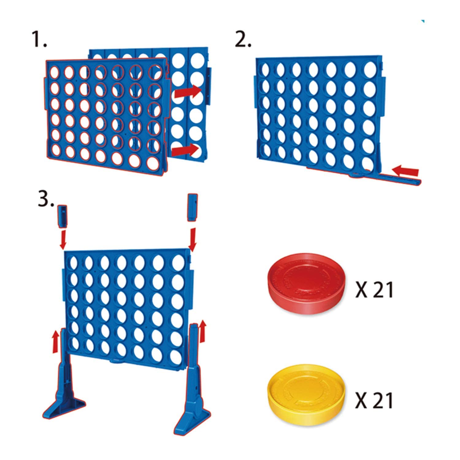Elecart Classic Game of Join Four in a Row Grid Plot 4 in a Row in a Line Exciting Strategy Game for 2 Players Ages 3 & Up for Kids Teens Adults Compact Board Game Multicolor 2