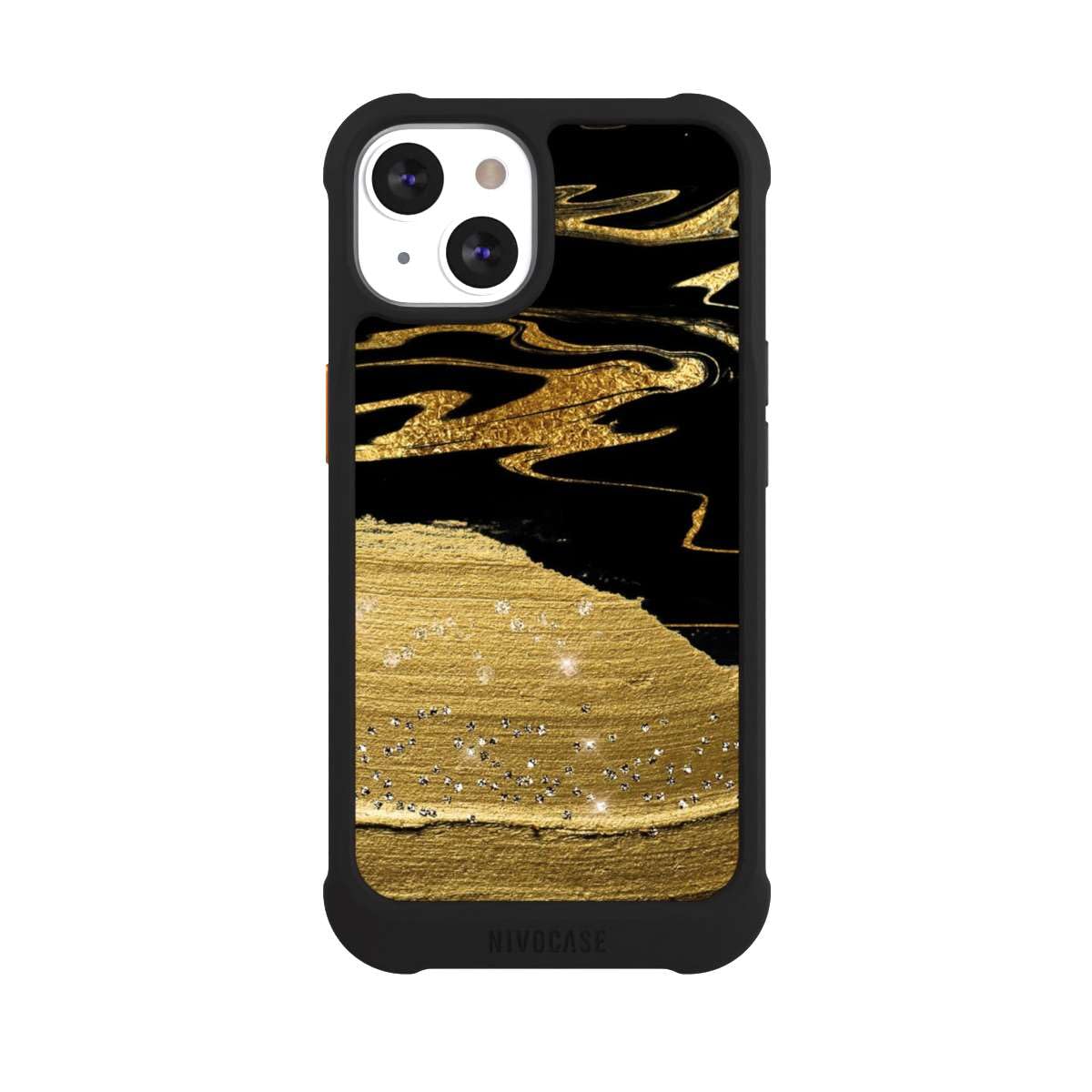 Custodia per Apple iPhone 13 Glitter Look Marmo Oro