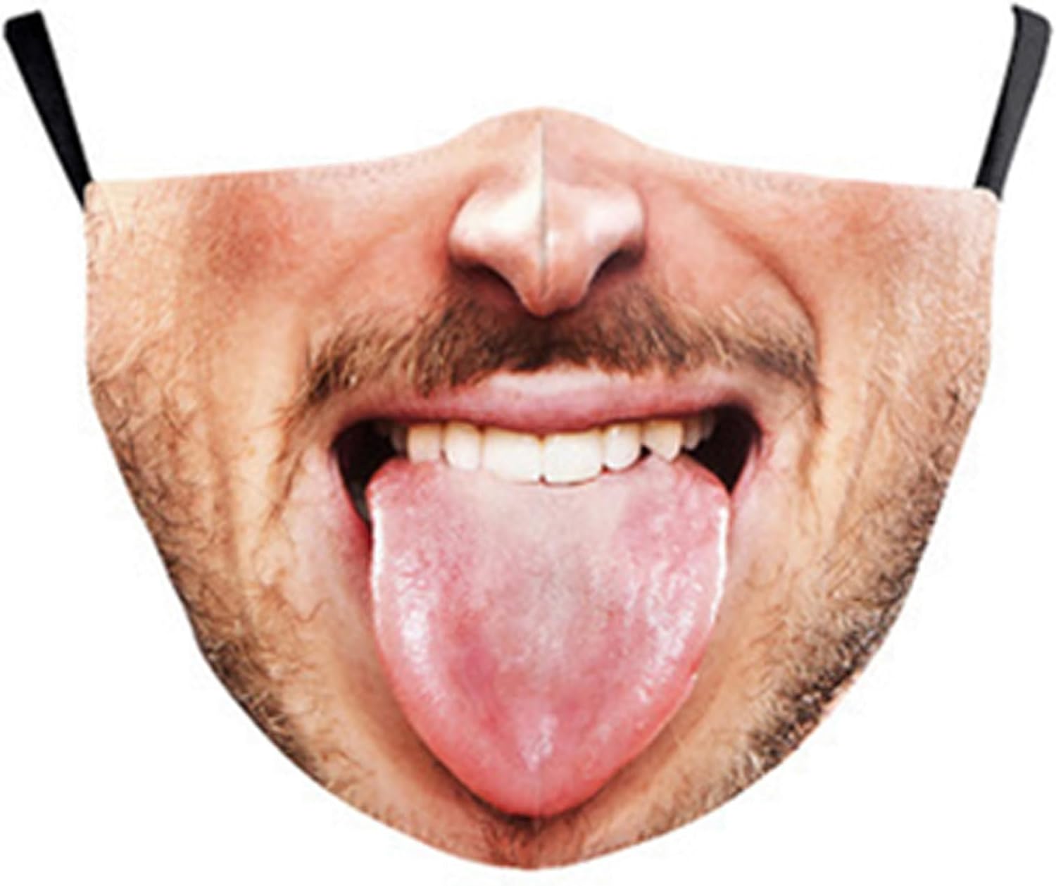 Aislor Unisex Breathable Funny 3D Smile Print Mask Tricky Face Masks Fashion Mouth Cover for Women and Men