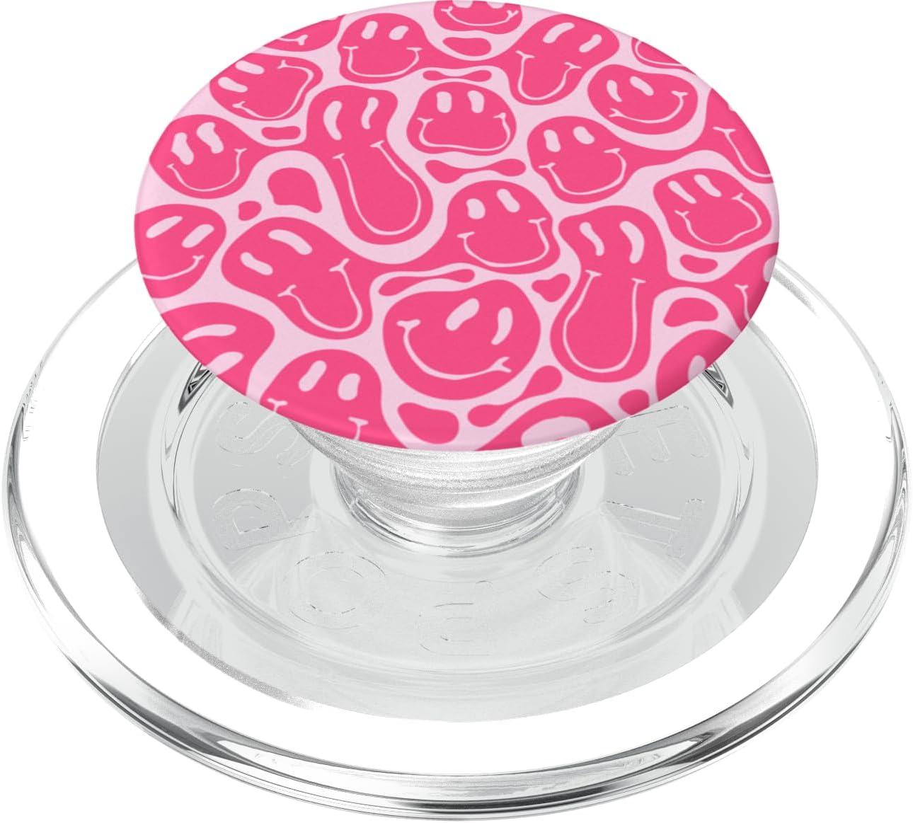 Cute Preppy Aesthetic Trippy Pink Liquid Dripping Smile face PopSockets PopWallet for MagSafe
