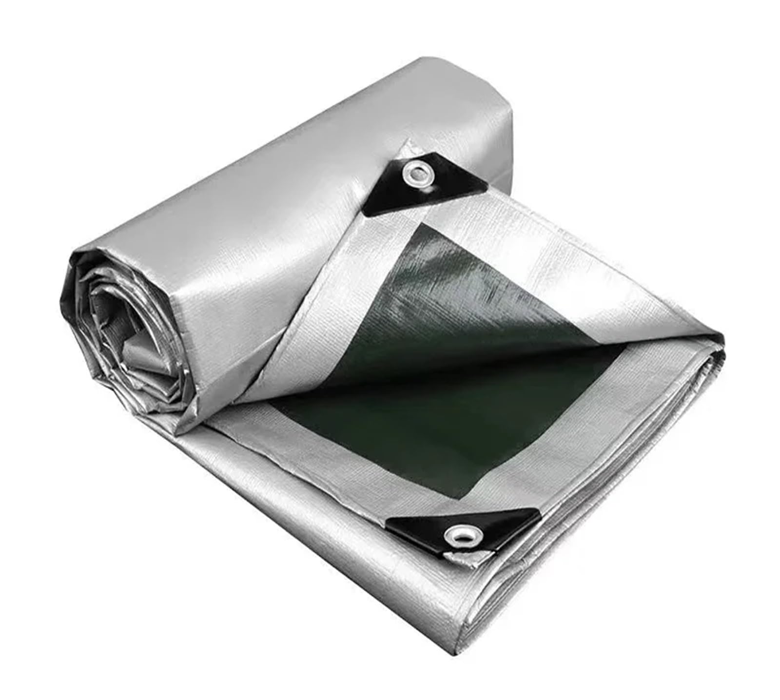Chenghw Army Green Silve Tarpaulin Garden Cover Waterproof Awning Canvas Oil Cloth Canopy For Plants, 0.32Mm(,3X4m)