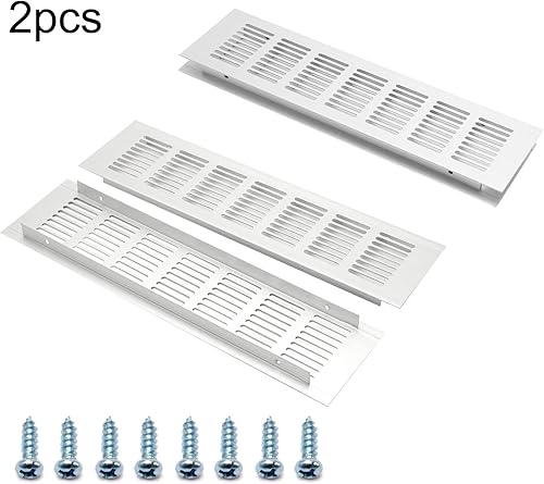 Miniatura 10 de Bettomshin Rejilla de ventilación cuadrada de aleación de aluminio de 15.75 x 3.15 pulgadas (largo x ancho), rejilla de ventilación cuadrada de