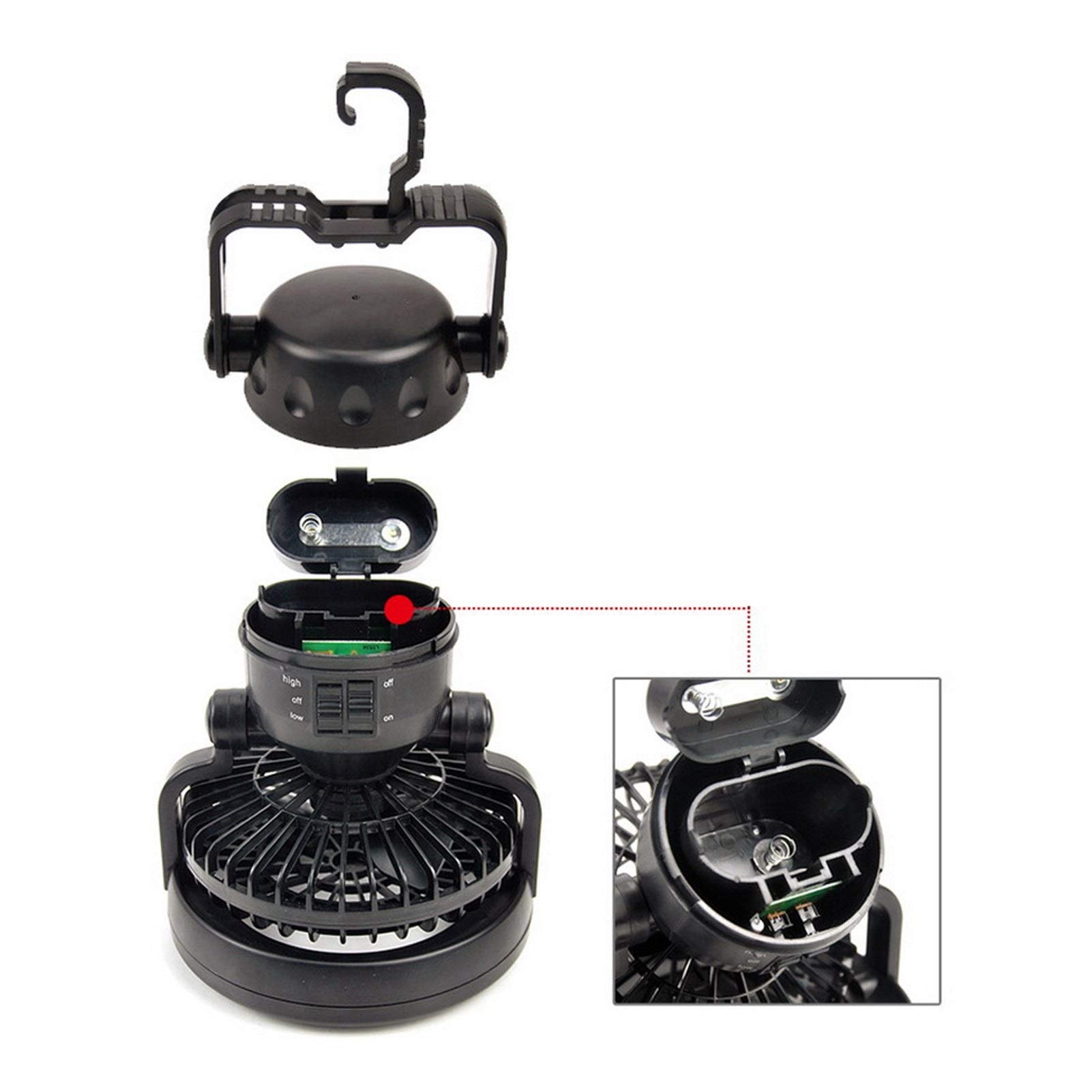 Lanterne De Camping LED Avec Ventilateur USB – 2 En 1, Rechargeable 4000mAh, 2 Modes Lumière, IPX5