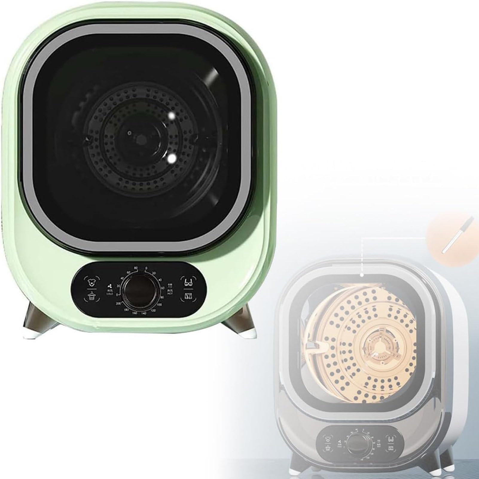 Asciugatrice,Asciugatrice Piccola, Asciugatrice Portatile a condensatore, Asciugatrice ventilata da 5 kg, Perfetta per l'uso da banco o a Parete, Compatta, Mini centrifuga,B-220V