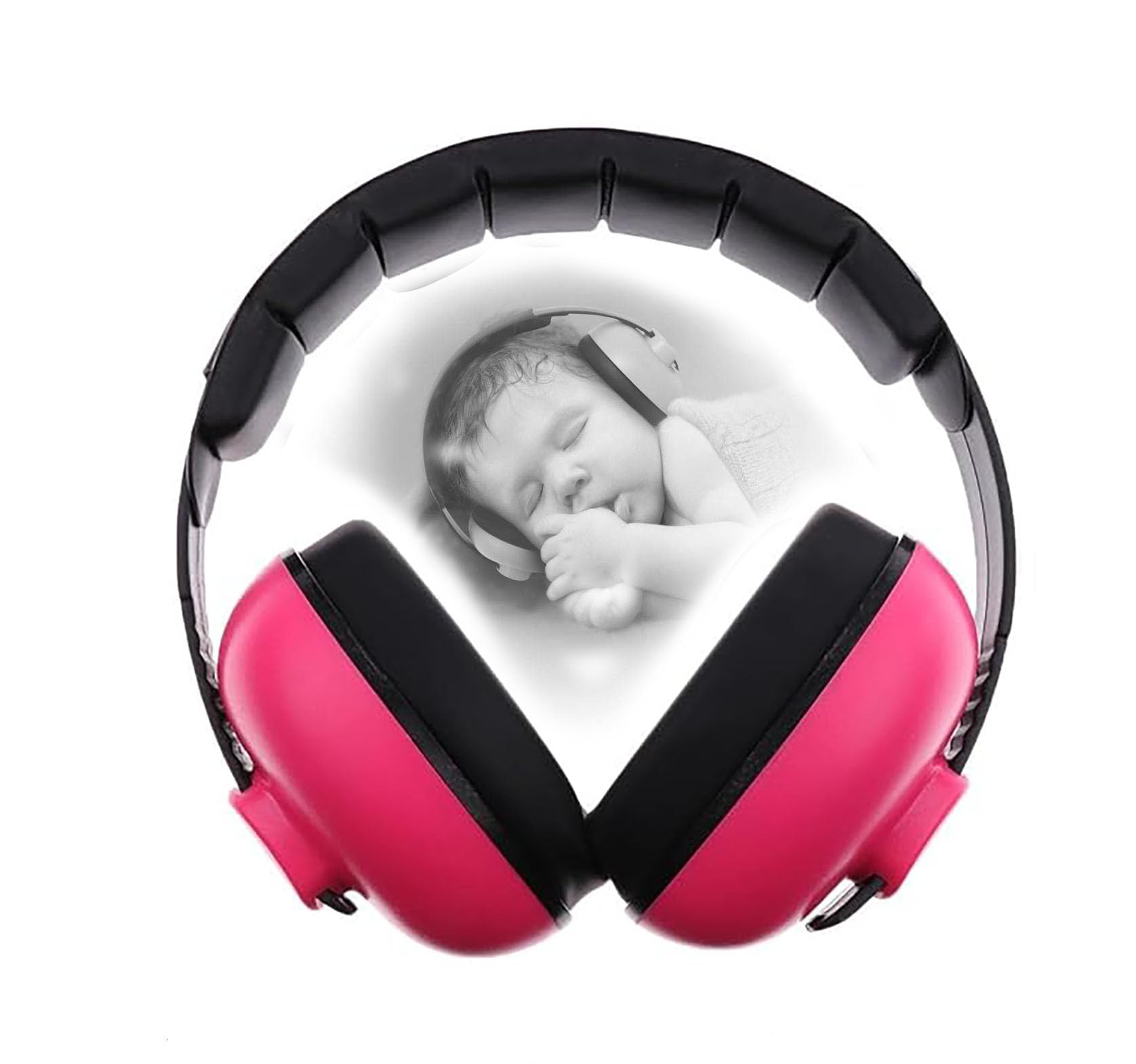 Baby Noise Cancelling Headphones - Kids Ear Muffs for Airplane, Travel, Sleep, Loud Environments - Infant & Toddler Ear Protection, Comfortable Noise Reduction Ear Muffs (ROSE PINK)