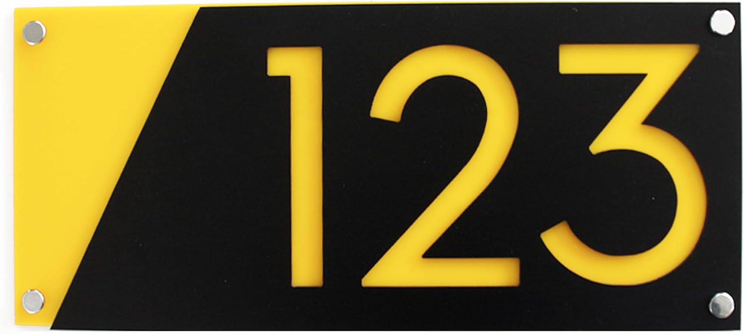 Cutting-edge Modern House Numbers Acrylic Address Plaques. Font style Architectural