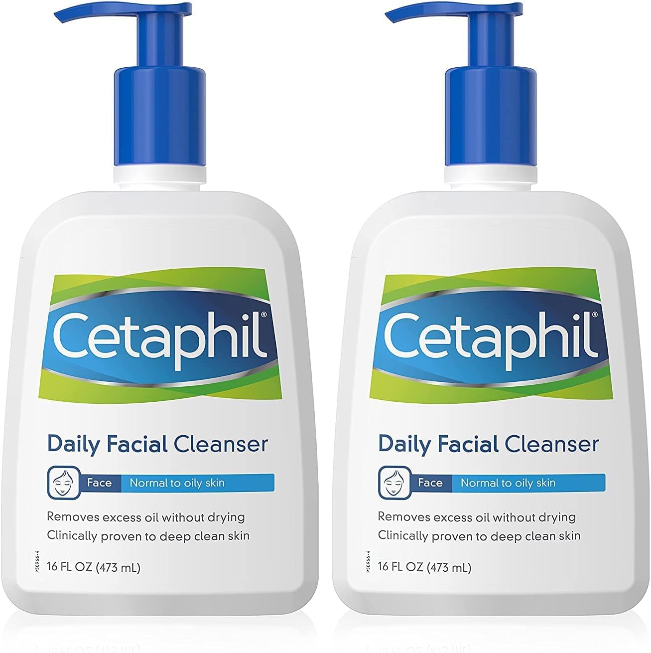 Face Wash by Cetaphil, Daily Facial Cleanser for Combination to Oily Sensitive Skin, 16 Ounce Pack of 2, Gentle Foaming Deep Clean Without Stripping
