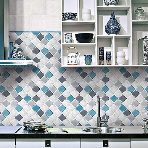 Peel And Stick Tiles Backsplash For Kitchen - Stick On Tiles, Kitchen Backsplash Tile, Stick On Backsplash, Adhesive Backsplash For Kitchen Bathroom Rv 11'' X 10'' (10 Sheets) #TOP2