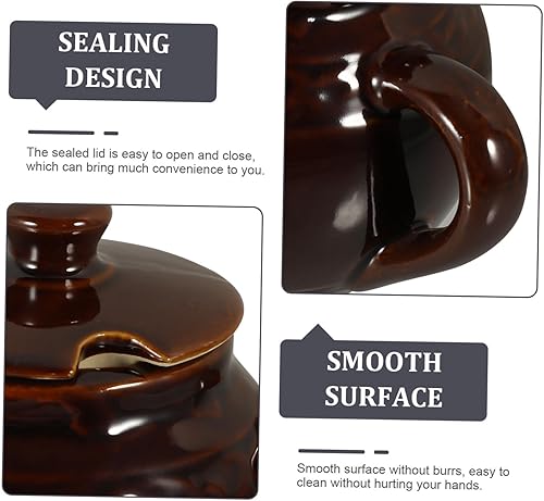 Miniatura 9 de Yardwe Recipientes de almacenamiento de alimentos herméticos, tapas de cerámica para encurtidos, encurtidos de cerámica, tarro de almacenamiento de