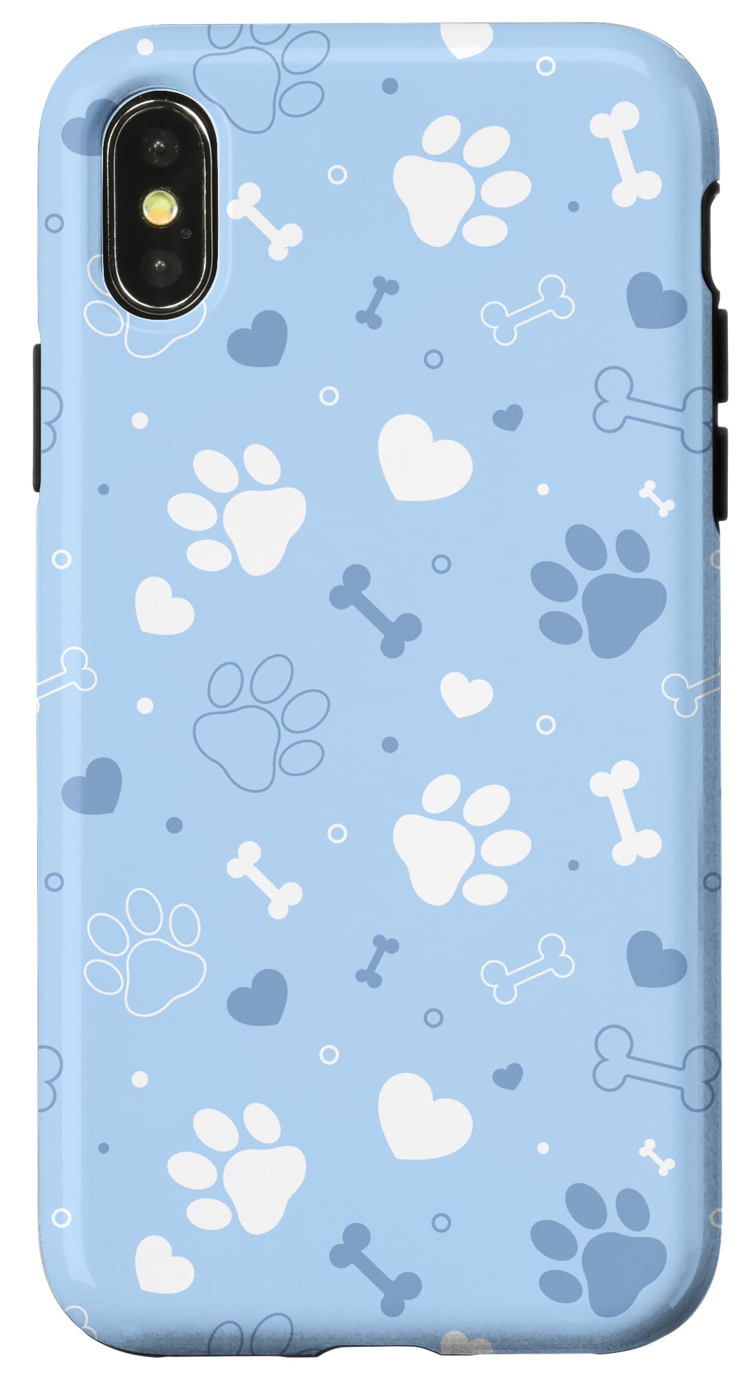 Cute Dog Paw Prints Puppy Lover Blue Pattern Gift Case for iPhone X/XS