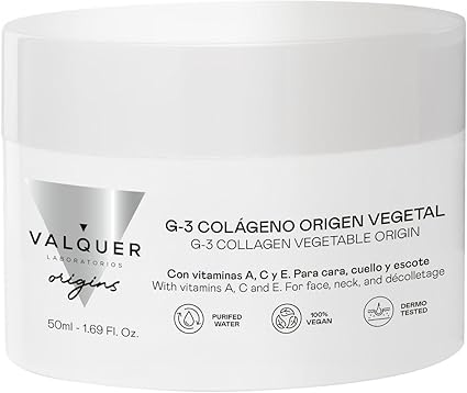 VALQUER ORIGINS Crema Facial de Colágeno G-3 | Antiedad, Hidratante y Reparadora | Piel Firme y Elástica con Retinol, Aceite de Almendras y Vitaminas C y E | 50 ml