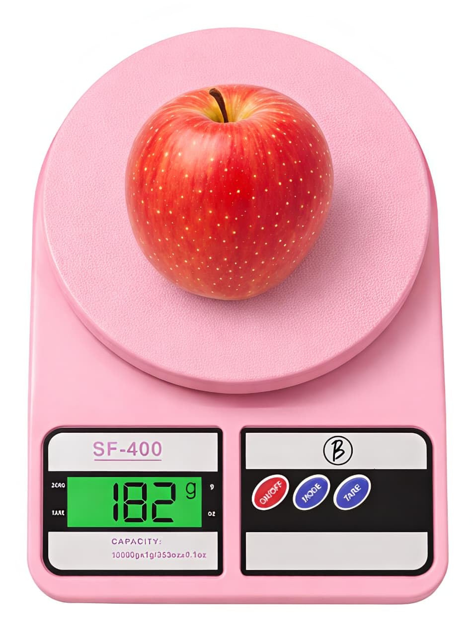 CRAE SF-400 Digital Kitchen Weighing Scale | 10Kg x 1g Precision | 1 year (6+6 months) warranty | Food Scale with LCD Display for Cooking, Baking, Meal Prep & Healthy Diet | (Pink)