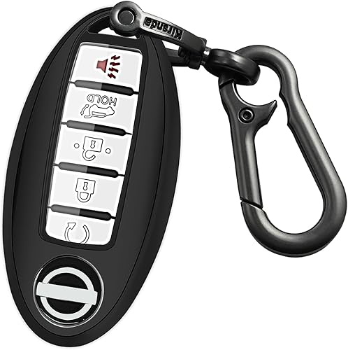 Kirsnda Funda para llavero compatible con Nissan, funda de TPU suave para llavepiel, 345 botones compatible con Altima Rogue Maxima Sentra Armada