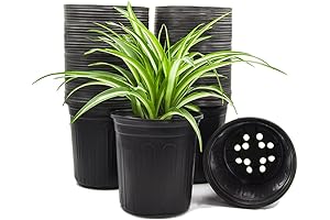 50-Pack 1 Gallon Flexible Flower Plant Nursery Pots, Seedling Planting Containers for...