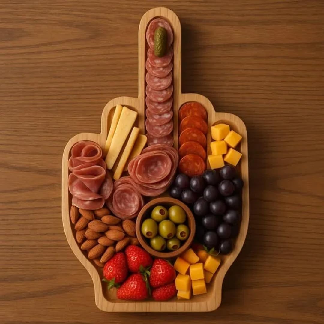 Funny Aperitif Board, Solid Wood charcuterie Board and Cheese Board, Novelty Kitchen Cutlery Party Plates, Wine Fruit Meat Large for Ideal Kitchen Gifts and Bachelor Party Gift (Penis)