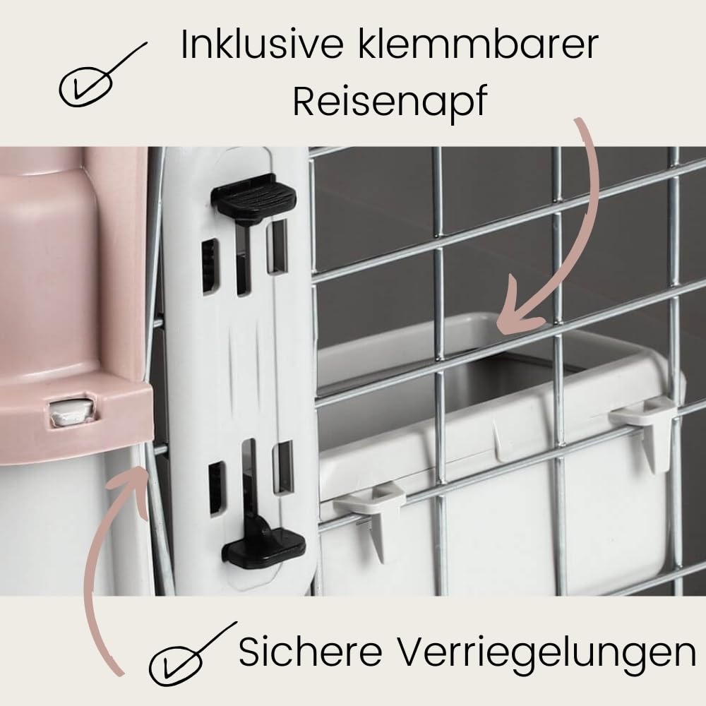 2er Set Transportbox IATA-konform Flugbox Flugzeug Hundebox kleine Hunde Transportbox Katzen für 2 Tiertransportbox Katzentransportbox Gr. S