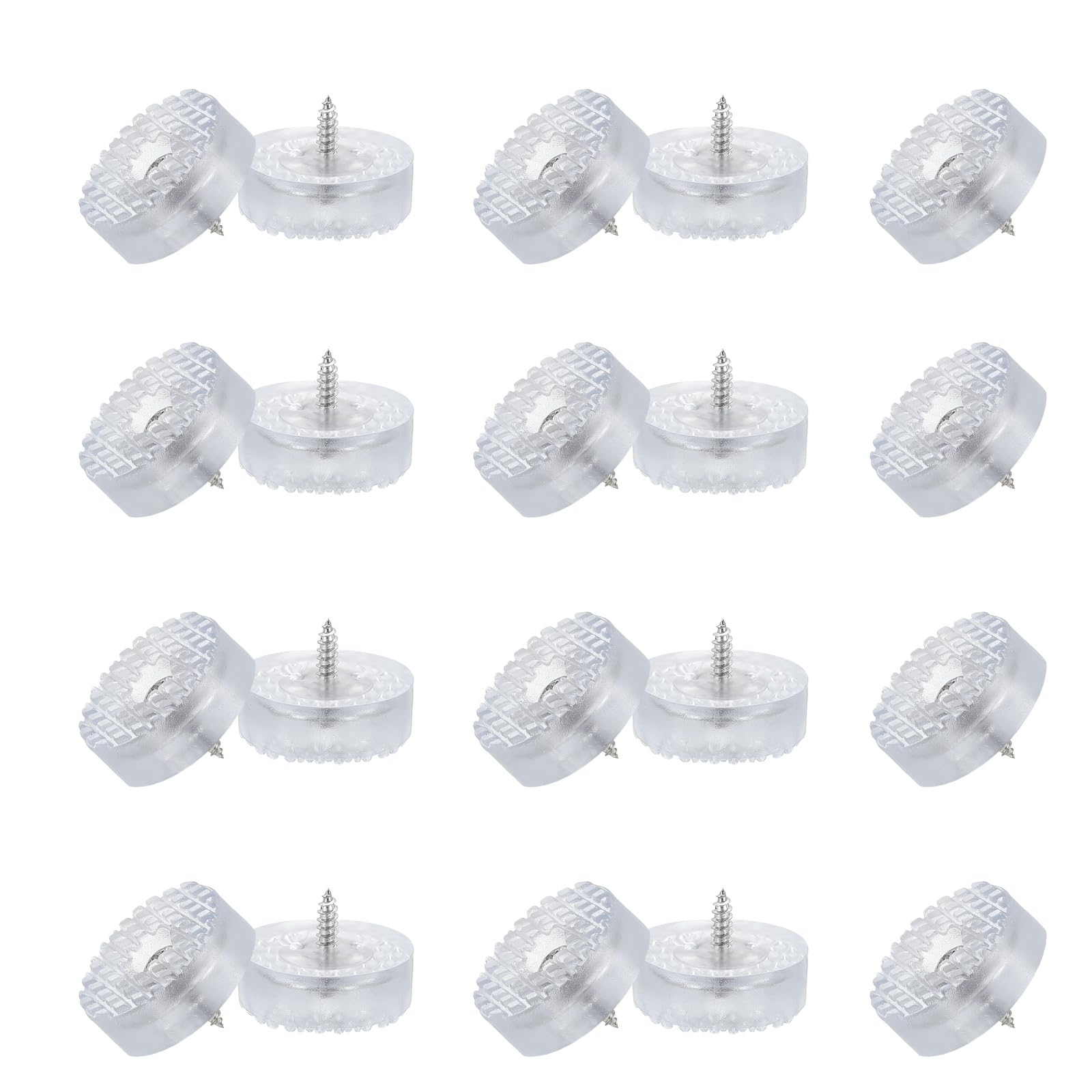 PATIKIL 30mm Screw-On Rubber Feet for Furniture 20 Pcs Non Slip Furniture Pads Chair Glides Table Leg Protectors for Hardwood Floor Cutting Board Electronics Clear