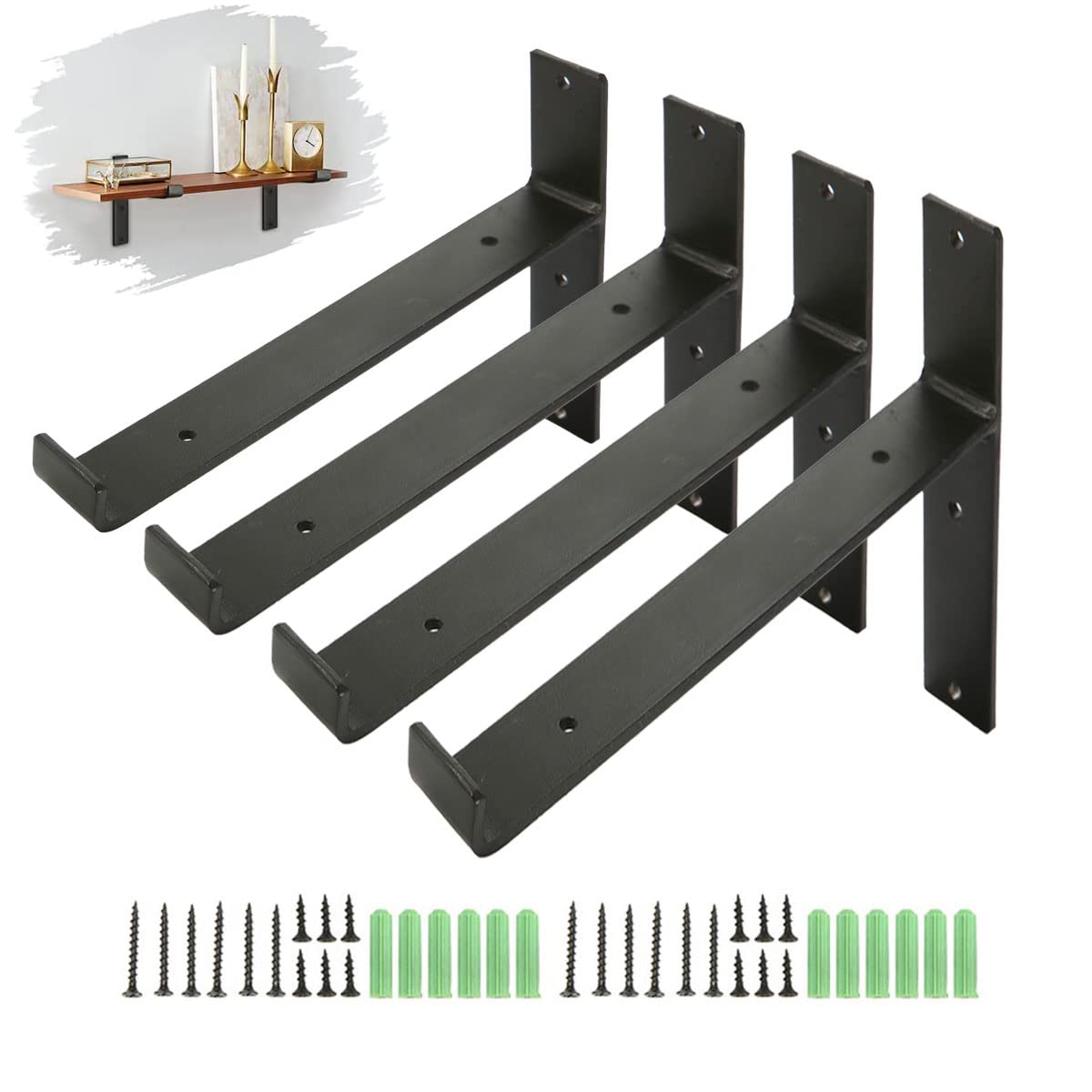 Buy Pesine Hook Shelf Brackets Removable 4PCS Industrial Shelf Angle