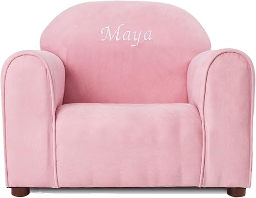 Keet Silla tapizada personalizada para niños -Personalizar con nombre- Microsuede Pink