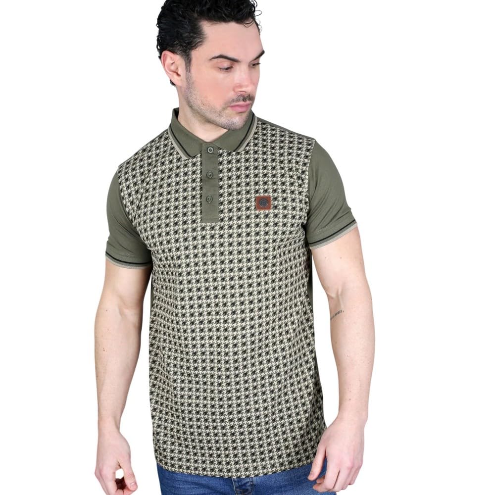 Lambretta Polo de manga corta para hombre con pata de gallo