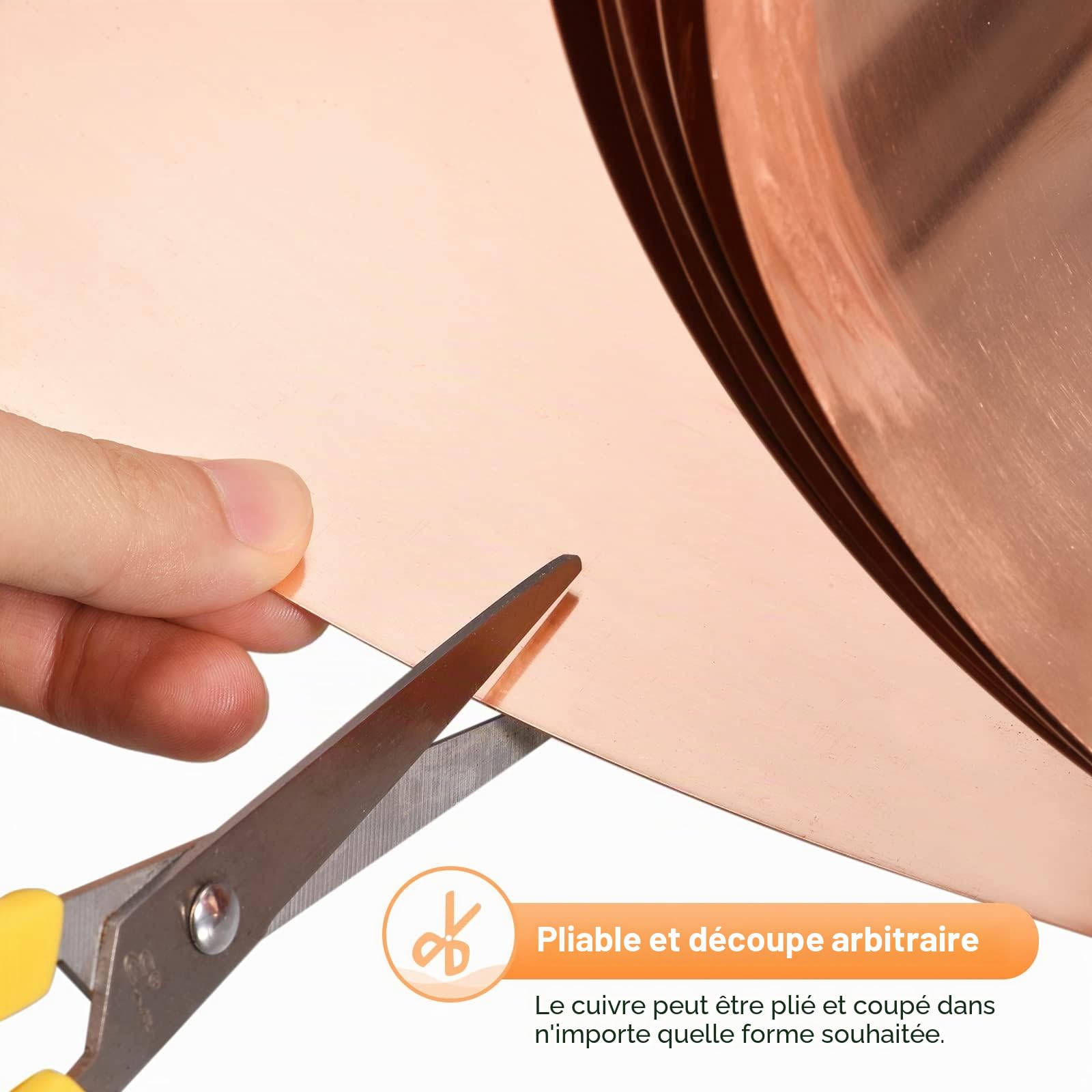 QUARKZMAN Cuivre Feuille Rouleau 3500mm x 300mm x 0.02mm, 99,9% pure Cuivre Bande Cuivre Clignotant Métal Feuille Plaque pour Électricité DIY Projets (Plusieurs Tailles)