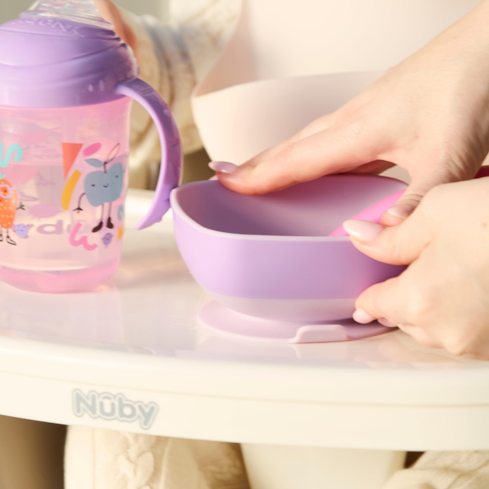 Nuby Toddler Suction Bowls - Baby Weaning Bowls with Easy Release Tab, Multicolour - Image 3