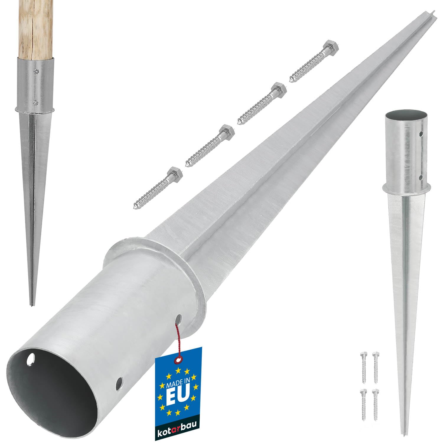 8 Staffe Portapali Per Rimorchio - Acciaio Q235B, Per Pali 5x10 Cm, Tasca Per Sponde Rimorchio, Pianale - 6