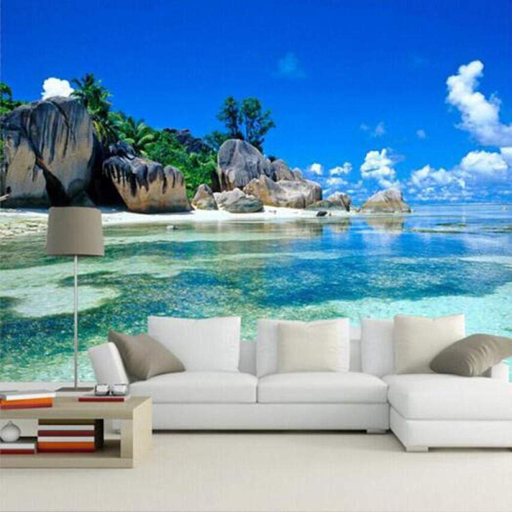 Papel de pared océano 3D para crear un oasis de relax en el dormitorio