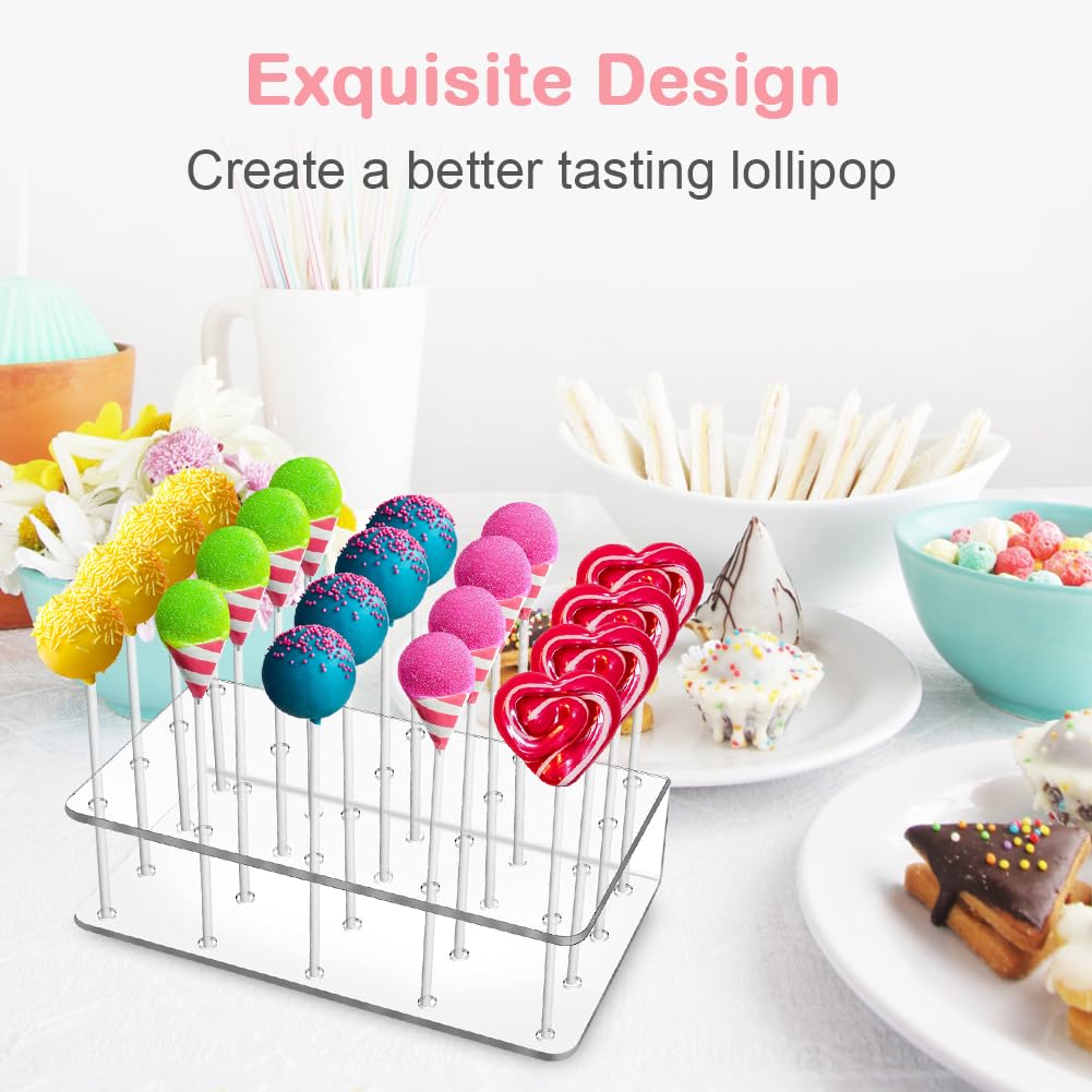 Focenat Support Sucette Présentoir à Cake Pop 20 Trous Support Pop Cake