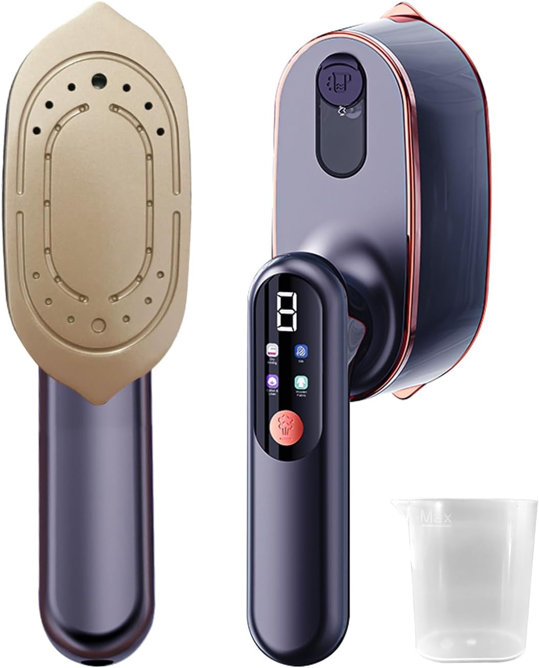 Portable Travel Garment Steamer for Clothes, 2 in 1 Travel Steam Iron, 30 seconds Fast Heating, 180° Rotating, Ceramic Heating Panel, Handheld Garment Steamer with 130ml Water Tank