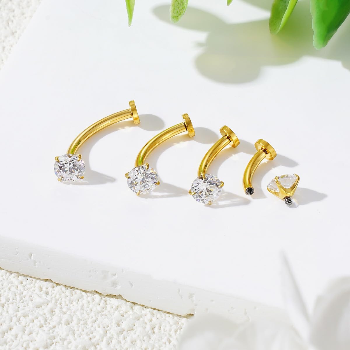 14G Titanium Floating Belly Button Rings for Women Flat Back Belly Rings 8mm/10mm/12mm/14mm Belly Piercing Jewelry