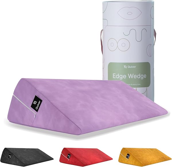 Quiver Edge Premium Intimacy Pillow for All Couples - Canada's Inclusive Intimacy Cushion - Sensual Positioning Sex Pillow Support for Enhanced Comfort (Color: Lavender - Faux Leather) - 1