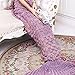 Yowao Mermaid Tail Blanket Adult Handmade Knitted Fish Scales Pattern and All Seasons Warm Your Feet Sleeping Bag 74.86 x 35.46 inch (190x90cm) (Dark Pink)