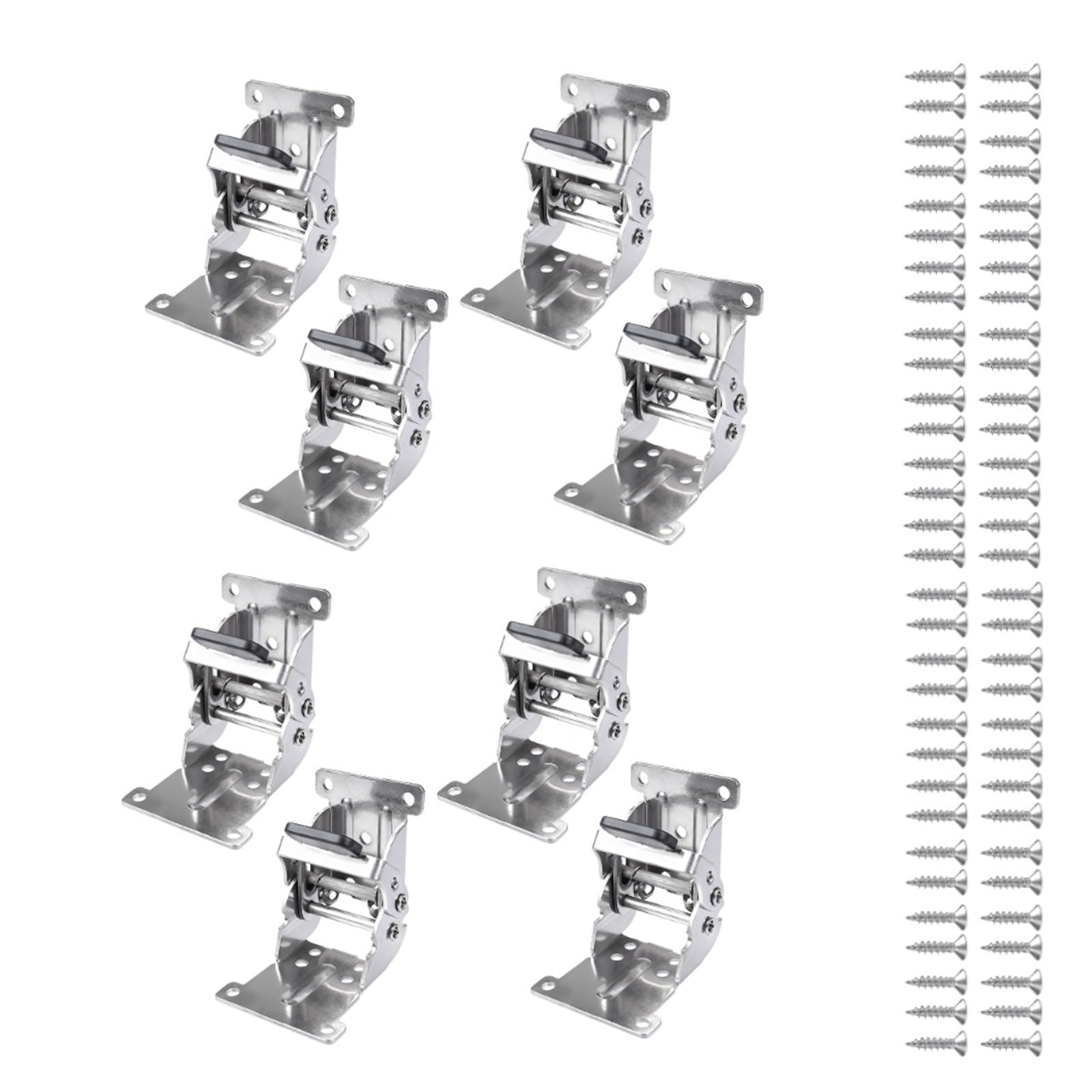 Debnfrwjas 8Pc Silver Thickened 180° Self Lock Folding Hinges 4Pcs For Table Stool