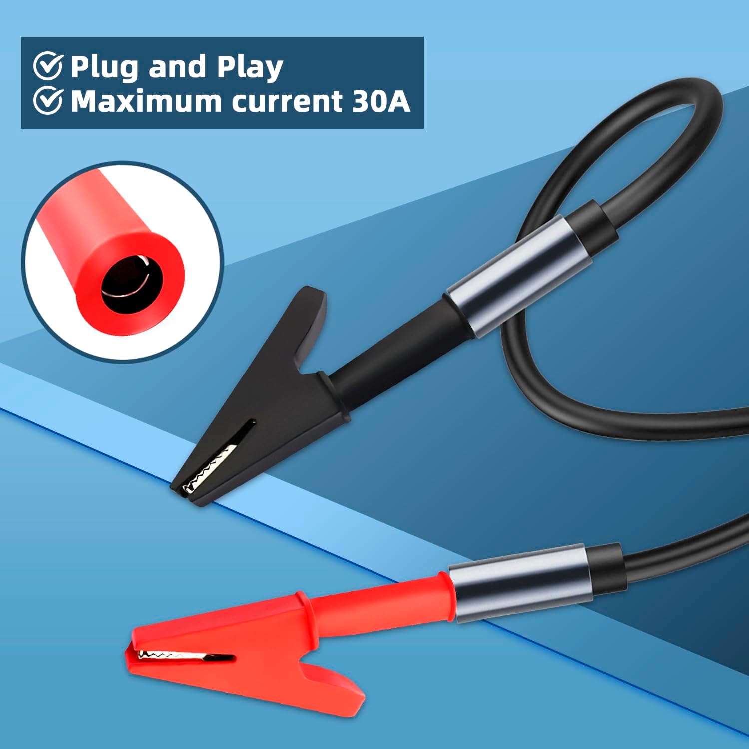 8Pairs Insulated Alligator Clips Electrical Test Clamp Connectors | Fully insulated protective cover design, suitable for circuit detection, multimeter measurement and experimental wiring work