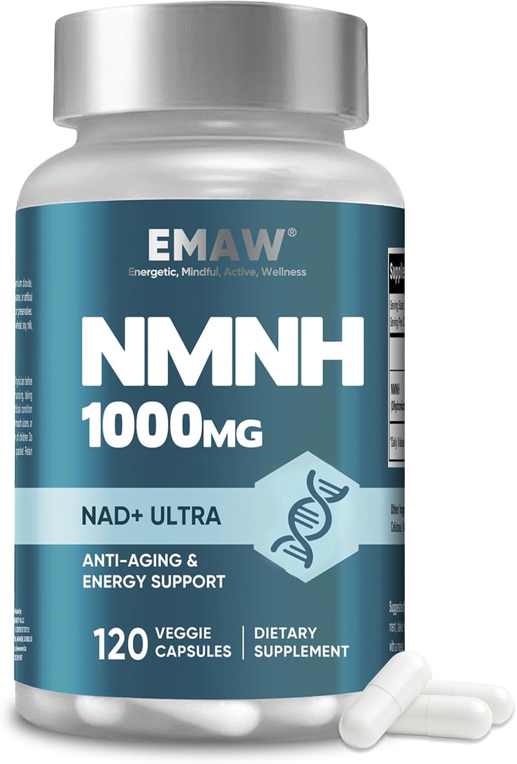 NMNH Kapseln, NAD+ Booster für Zellenergie und Geistige Klarheit, Vitalität &amp; Fokus, 120 Stück (1er Pack)