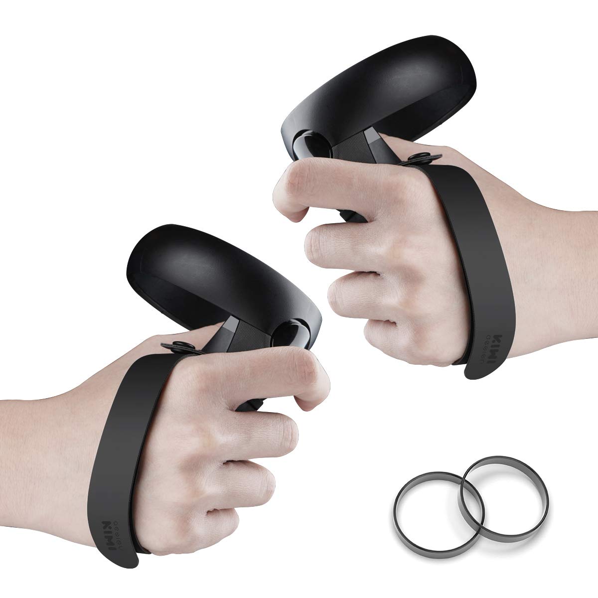 KIWI design [Updated Version] Knuckle Strap for Quest 1/Rift S Touch Controller Grip Accessories with Replaceable Rubber Loops (1 Pair, Not Fit Quest 2)