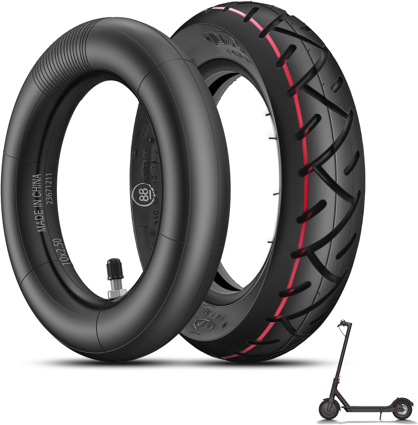 SYACHI 60/70-6.5 E Scooter Tire Set Heavy Duty Replacement Tire with Inner Tube for Segway Ninebot Max G30, G30D, G30E, G30LP with Enhanced Grip and Reinforced Construction