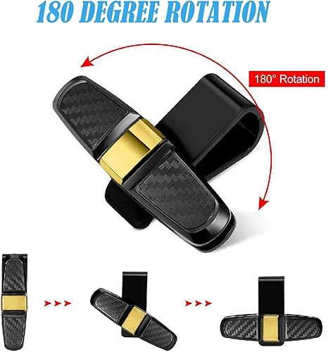 Miniatura 4 de MIRBIRTOS 2Pack Car Sunglasses Holder, Car Sunglasses Glasses Clip, Rotatable 180 Degrees with Ticket Card Clip Car Sun Visor Accessories