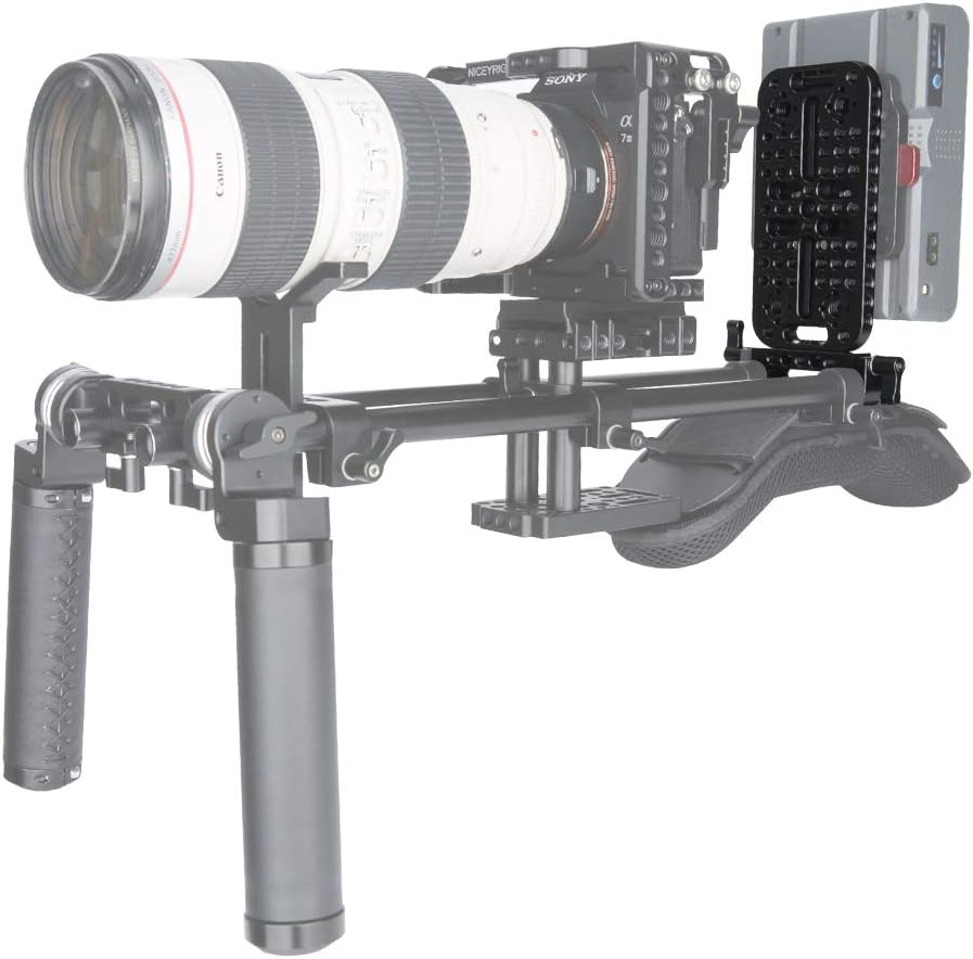 NICEYRIG Camera Cheese Mounting Plate with 15mm Rod Clamp, Top Plate for DSLR Rig System Battery Converter Box