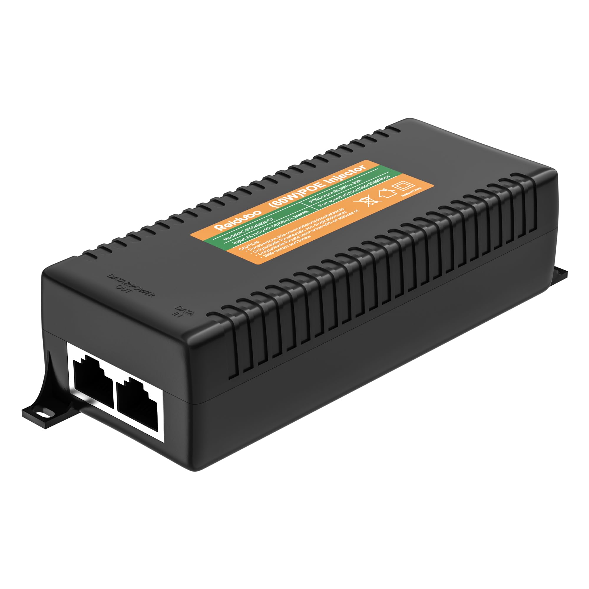 2.5Gb PoE Injector Adapter 60W, IEEE 802.3bt/at/af Compliant, Converts Non-PoE to PoE Network, 100/1000/2500Mbps RJ45, Up to 328 ft, Plug & Play (60W)-image-10