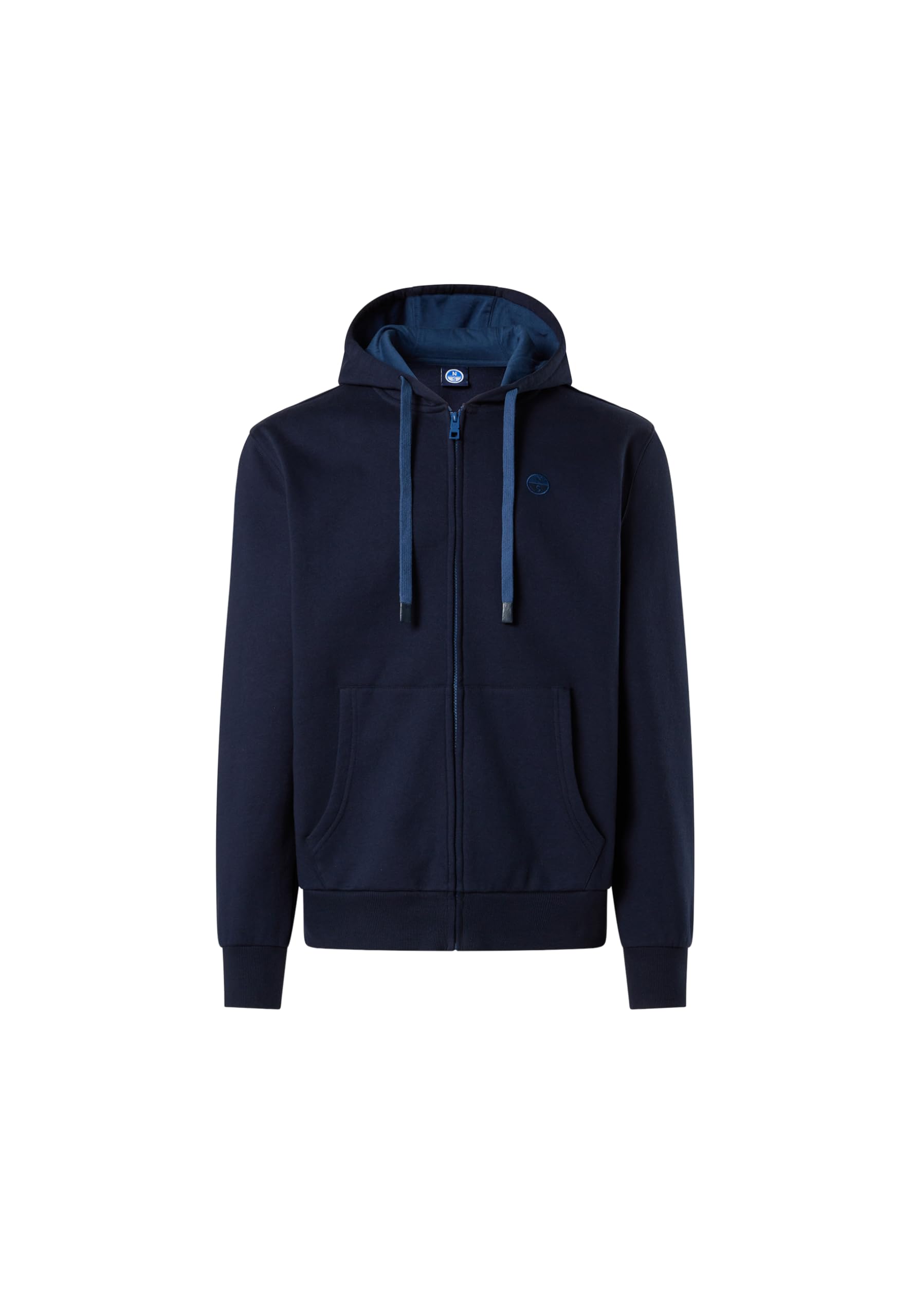 NORTH SAILS Felpa Hoodie Uomo in Cotone Organico con Zip e Logo Ricamato