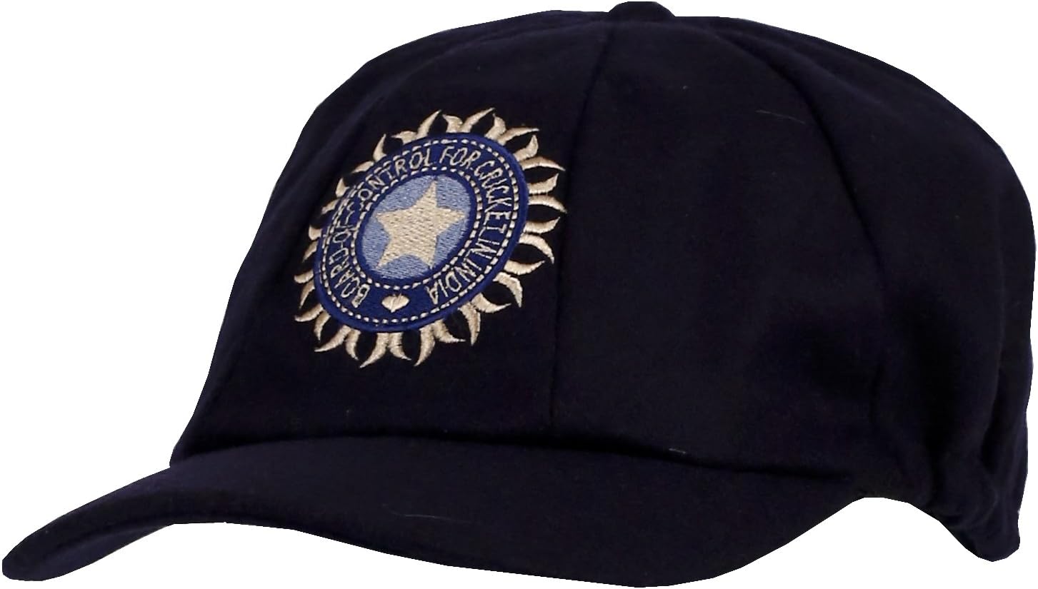 CLASSICAL TRADITIONAL MELTON WOOL BLUE INDIA CAP WITH TEST LOGO SMALL PEAK BAGGY STYLE